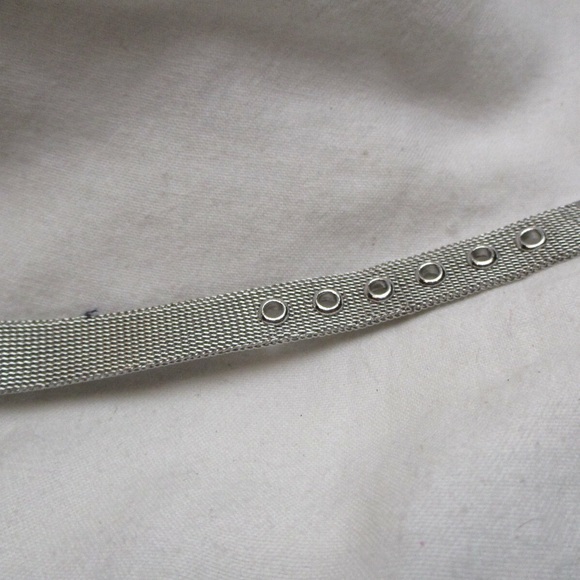 Silver w/Clear Rhinestone Lt. Pink Face Mesh Watch - Picture 5 of 7